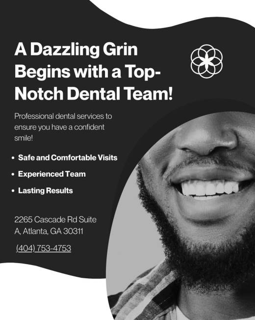 Smiling bearded man with healthy white teeth, Dental Excellence of Atlanta.